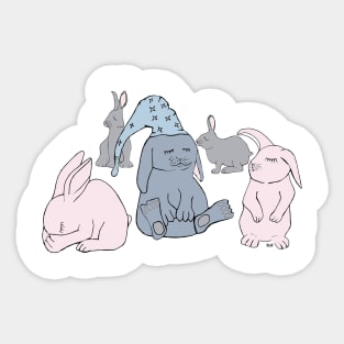 Sleeping Rabbits Sticker